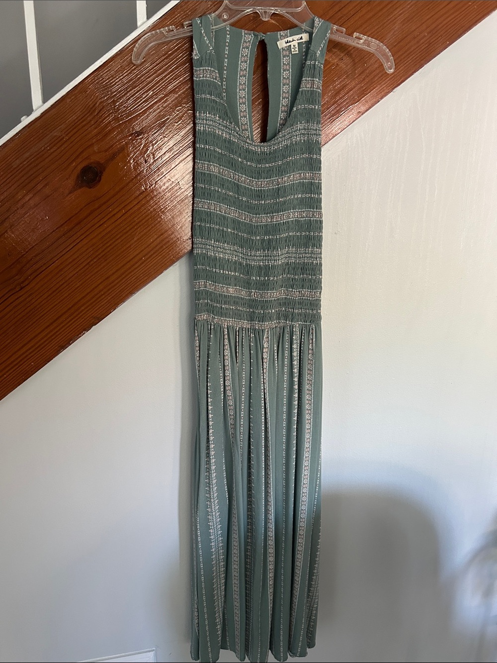 bleuh ciel Sage Green Patterned Maxi Dress
